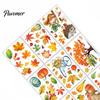 Maple Leaf Window Stickers for Home 9PCS Autumn Forest Animal Clings, Thanksgiving Pumpkin Stickers, Clings Kids Removable Decals Coffee Shop