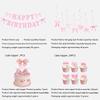 Girl Pink Bow Happy Birthday Banner Garland Bow Hanging Swirl Decorations Bow Birthday Party Party Decortions