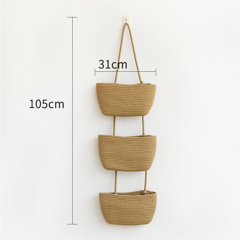 Wall-mounted hanging basket storage hanging basket decorative wall storage basket three-layer household home hanging