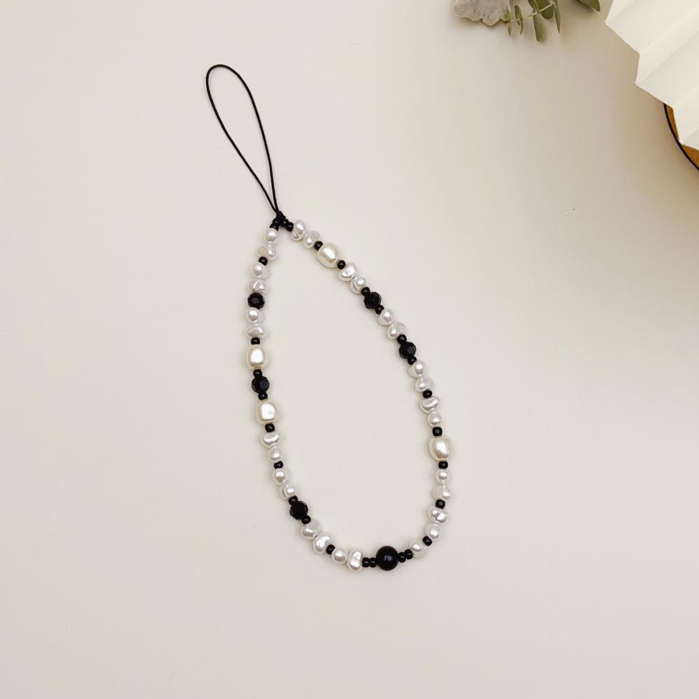 INS wind special-shaped pearl acrylic bead fashion chain anti-lost hand carry pendant mobile phone chain
