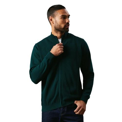 Maine Mens Knitted Honeycomb Full Zip Jacket