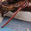 Modern & Ancient Style Peach and Sandalwood Hairpins for Women - Wooden Hair Bun Pins, New Chinese Style