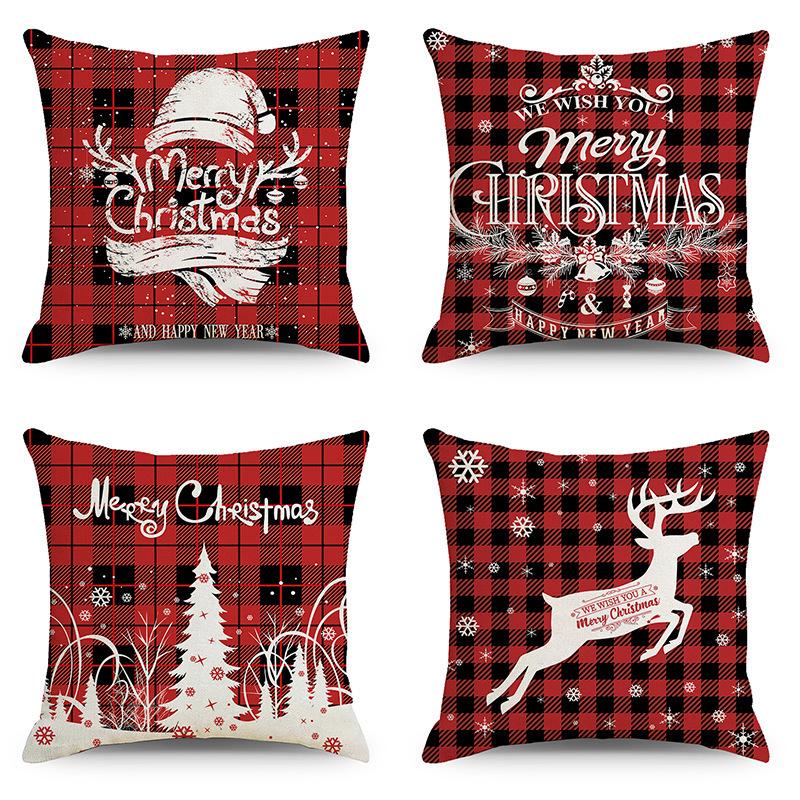 Christmas Linen Pillowcase: Home Sofa Decor & Car Lumbar Support Cushion Cover