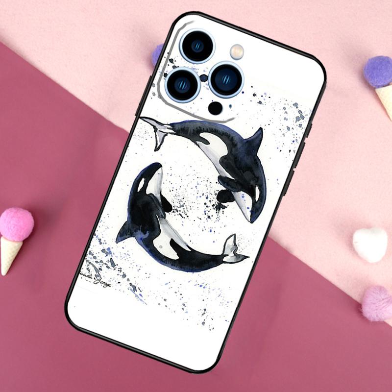 Orcas Whale Phone Case For iPhone 16 17 Pro Max 17 Air 16E 13 12 Mini 14 15 Plus 11 Pro Max Back Cover