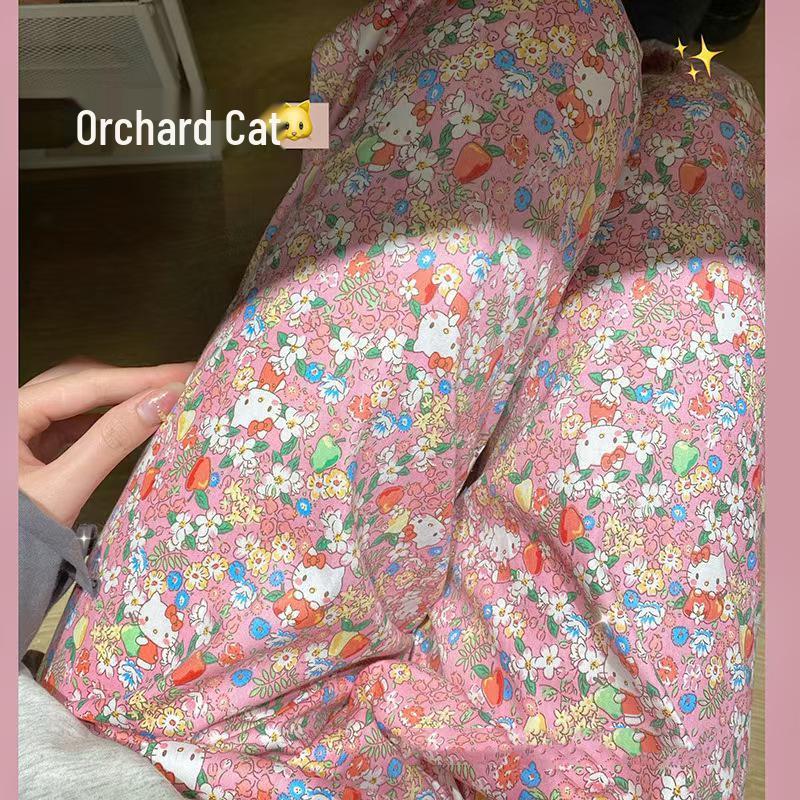 Women's Loose Cartoon Pajama Pants for Spring & Autumn - Casual, Airy, and Outdoor-Friendly