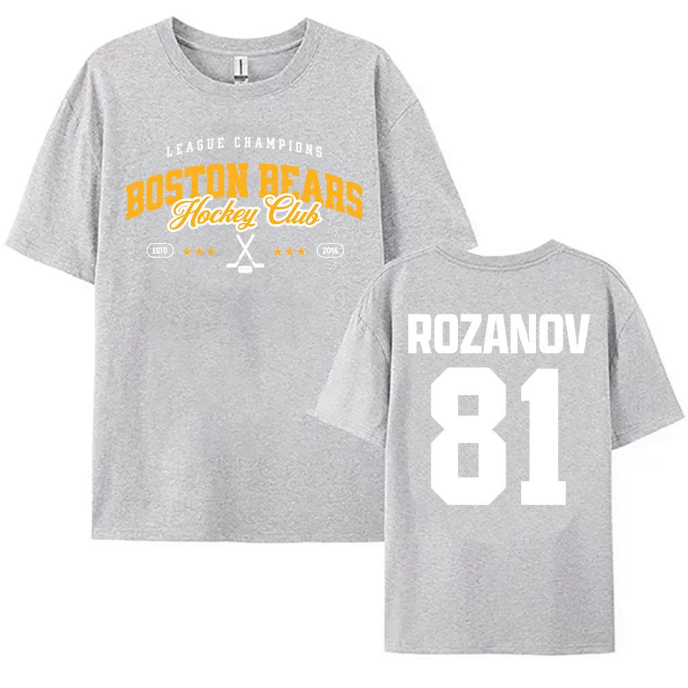 81 Rozanov Boston Bears Merch Women Unisex Tshirt Heated Rivalry TV Graphic Print Tshirts Short Sleeve Oneck Female T Shirt Tops
