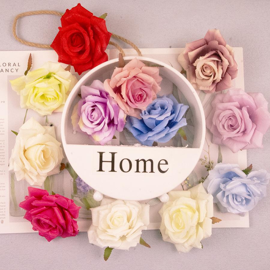 

10cm Plush Ruffled Rose Flower Heads for Wedding Wall and Aisle Decorations