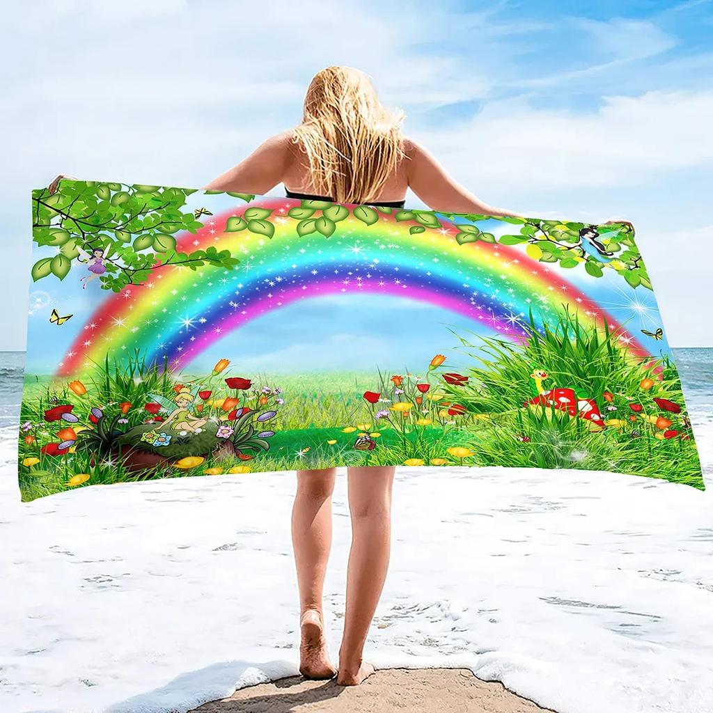 Übergroßes Strandtuch Weich Extra Groß Pool Handtücher für Erwachsene Männer Reise Decke Kreuzfahrt Urlaub Stuhlbezug Regenbogen Druck