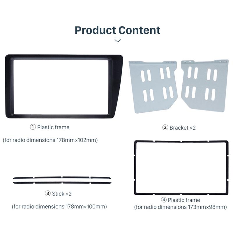 NEW-Top Double 2 Din Car Radio Fascia for 2001-2005 Honda Civic LHD Dash Mount DVD Frame Auto Stereo Adaptor