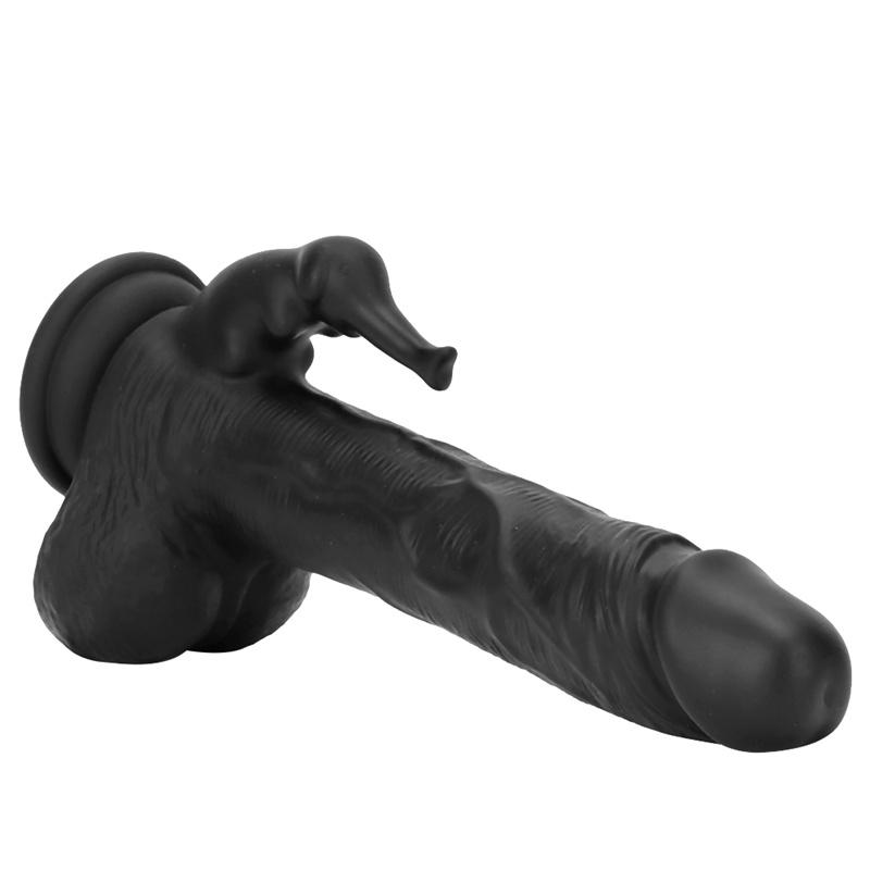 Svart elektrisk dildo automatisk penis kvinnelig masturbator myk silikon oppvarmet uttrekkbar vibratorenhet