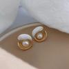 Elegant Woman Pearl Stud Earrings For Women Baroque Geometric Korean Ear Studs
