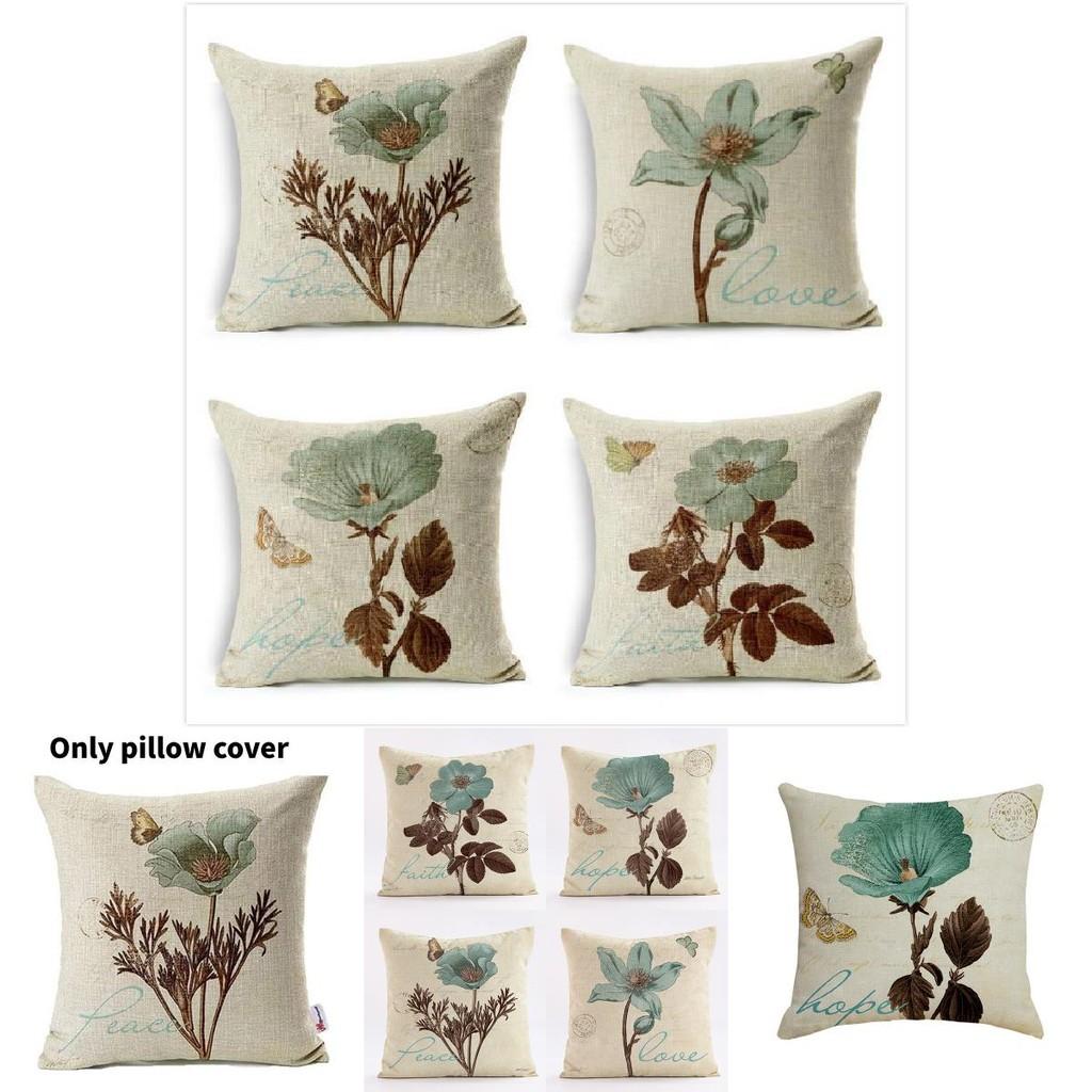 Floral Butterfly Pillowcase For Living Room Decor With Polyester Material For Home Use