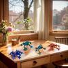 3D Printed Articulating Frog Figurine with Simulation Eyeball for Kids Adults
