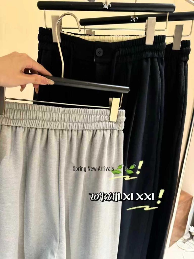 Da7 Women's Korean Style High Waist Wide Leg Casual Pants, Plus Size, Spring Collection