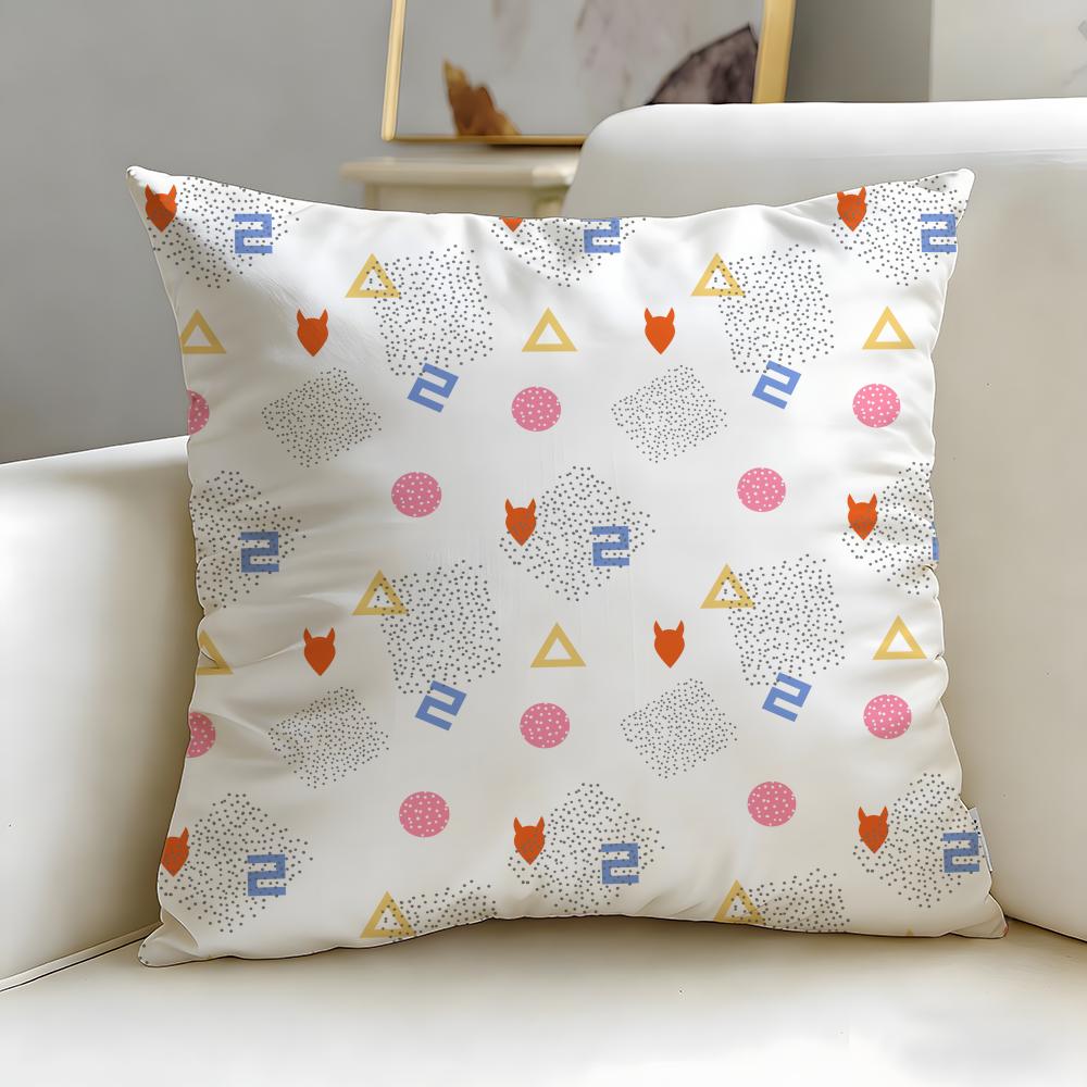 

art theme Memphis seamless patterns Cushion Cover Soft EasyWash Pillow Case Versatile for Couch Bed Travel and Office 30X30cm