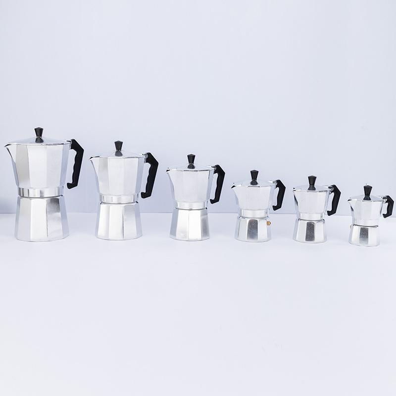 Italian Aluminium Moka Pot European Coffee Utensils Octagonal Moka Pot Classic Italian Coffee Brewing Tools Café Accessories