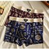 5 Pieces Men's Ice Silk Underwear Comfortable Boxer Briefs Teenager Retro Underpants Breathable Printing Boxers