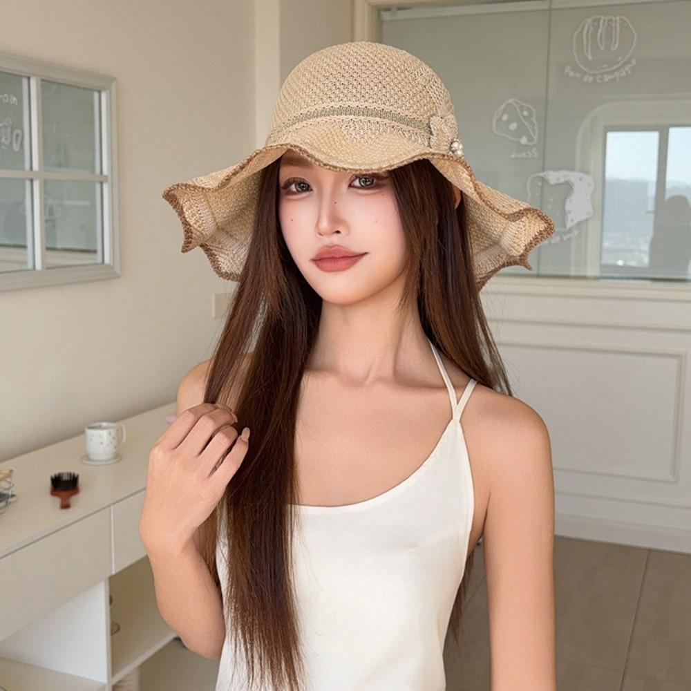 Breathable Fisherman Cap Big Brim Bucket Hat Trendy Sun Hat  for Women