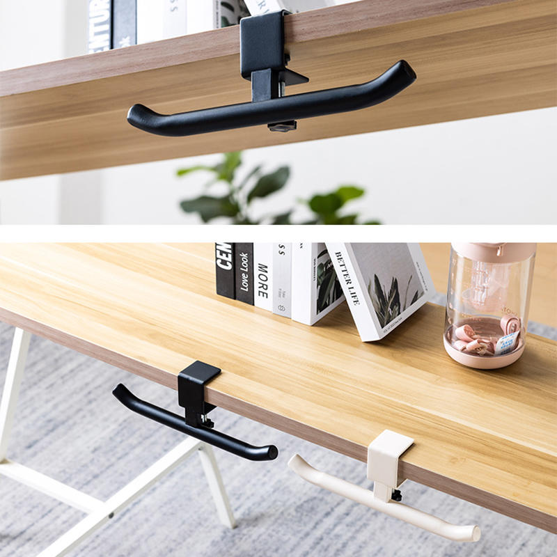 Desk Mount Headphones Holder Adjustable Table Hanger for Bag Purse Table Hanger Hook Clamp-On Under Desk Headphone Hanger Space Saving for Office Home