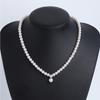 8mm Pearl Silver Ball 6mm Pearl Necklace Ec358N