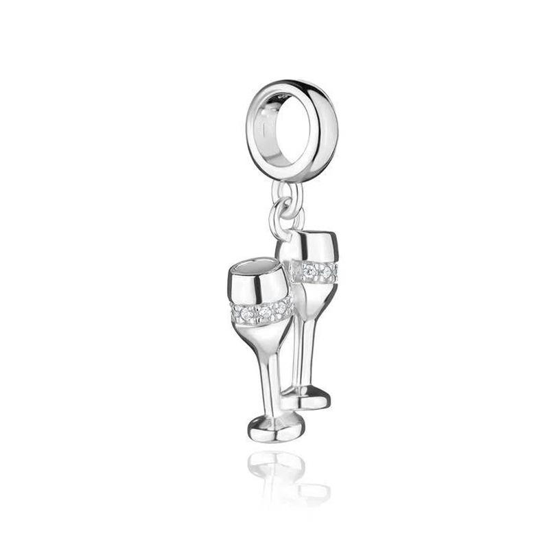 New 925 Silver Charm Fit Bracelet Accessories Women Jewelry Summer Limit Series Ice Cream Beer Red Wine