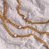 MamacitaSlay NK Figaro Chain Grinding Cuban Chain  Round Drop Zircon Stainless Steel Bracelet 18K Gold Plated Jewelry For Women