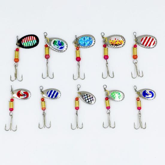 30Pcs Jig Spinner Bait Kit Sharp Hook Design Mini Size Portable Rotating Spinner Fishing Lures Topwater Lures