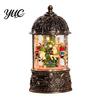 Winter Wonderland Home Decor Christmas Snow Lantern, Lighted Lantern with Music Swirling Glitter, Box Ornament USB /Battery Operated Decorative