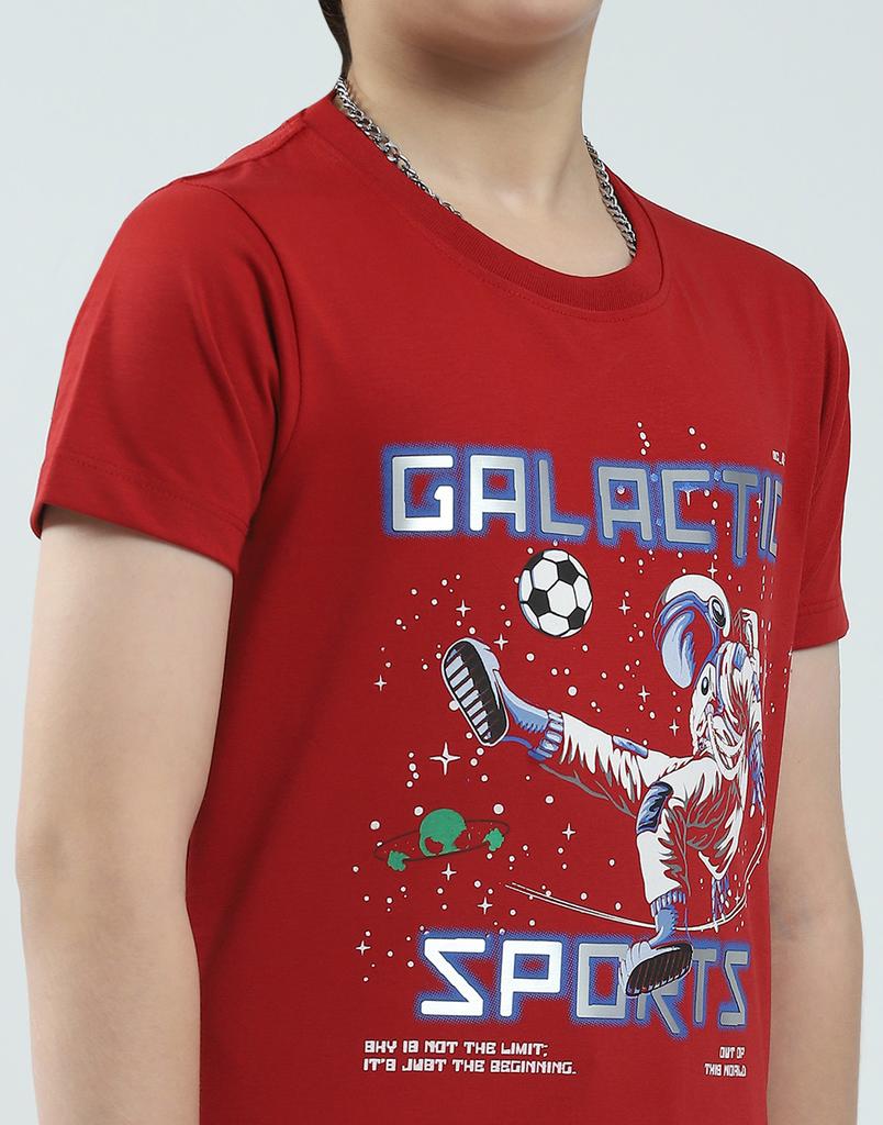 Monte Carlo Boy's Regular Fit Printed Half Sleeve T-Shirt