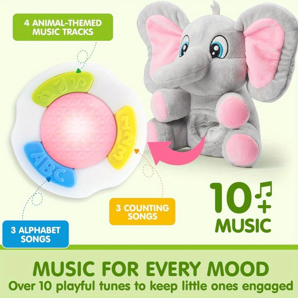 Kids Musical Elephant Plush Baby Toy Stuffed Animal Music Light Infant Babies Christmas Birthday Gifts JOYFY with for Cuddly Fluffy Huggable Kawaii