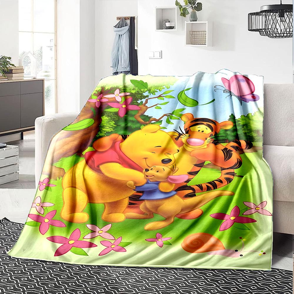 1pc Winnie Pooh Tigger flannel Blanket for Super Soft Cute Comfort Blanket for Travel Bedding Couch Sofa Blanket Y73048