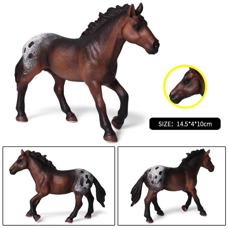 Oenux Farm Animals Steed Foal Clydesdale Arabian Horse Model Action Figures Equestrian PVC Collection Education Kid Toy Gift