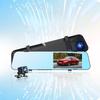 Telecamera per auto DVR da 4,5 pollici con specchio retrovisore, registratore 720/1080P HD, telecamera per cruscotto anteriore e posteriore, doppia lente, registrazione in loop, registratore di guida per auto