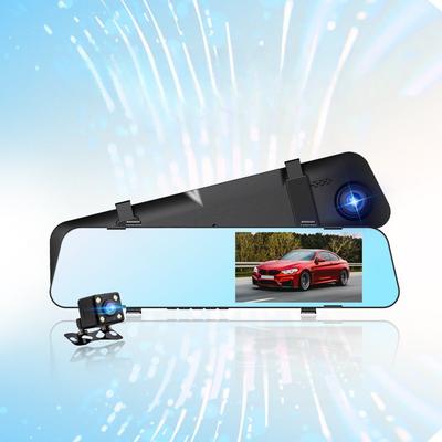 Cámara de visión trasera con espejo DVR para coche de 4,5 pulgadas, grabadora HD de 720/1080P, cámara de salpicadero, lente Dual delantera y trasera, grabación en bucle, grabadora de conducción de coche