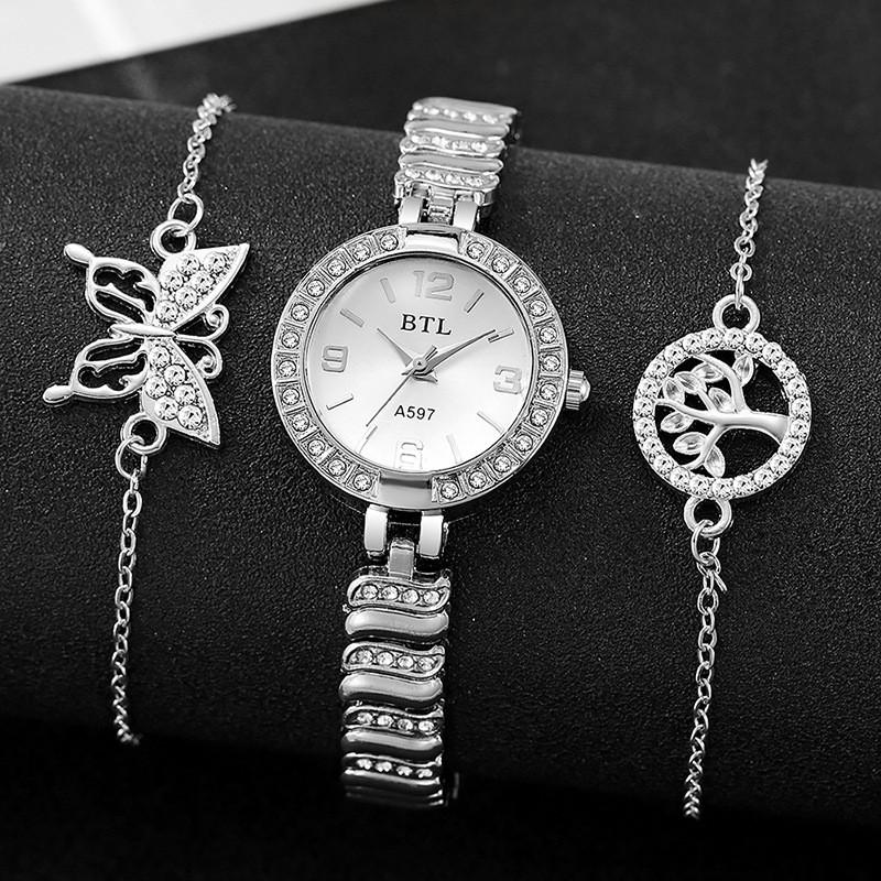Womens Quartz Wristwatch With Jewelry Buckle For Elegant Gift And Casual Outfits