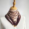 Chic Autumn/Winter Silk Scarf with Magnetic Golden Ball Clasp – Korean Style Neck Warmer