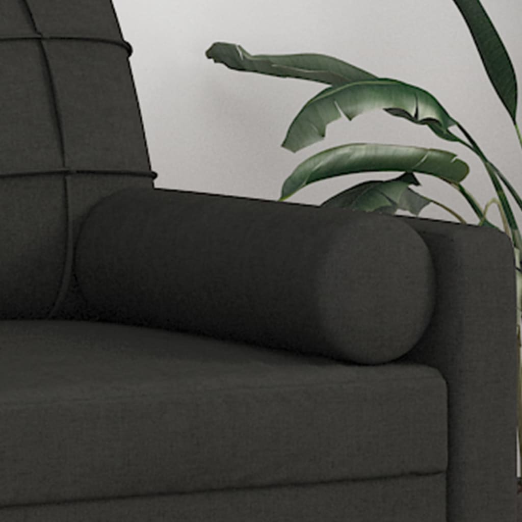 Decorative Cushions 2 pcs Black Ø15x50 cm Fabric