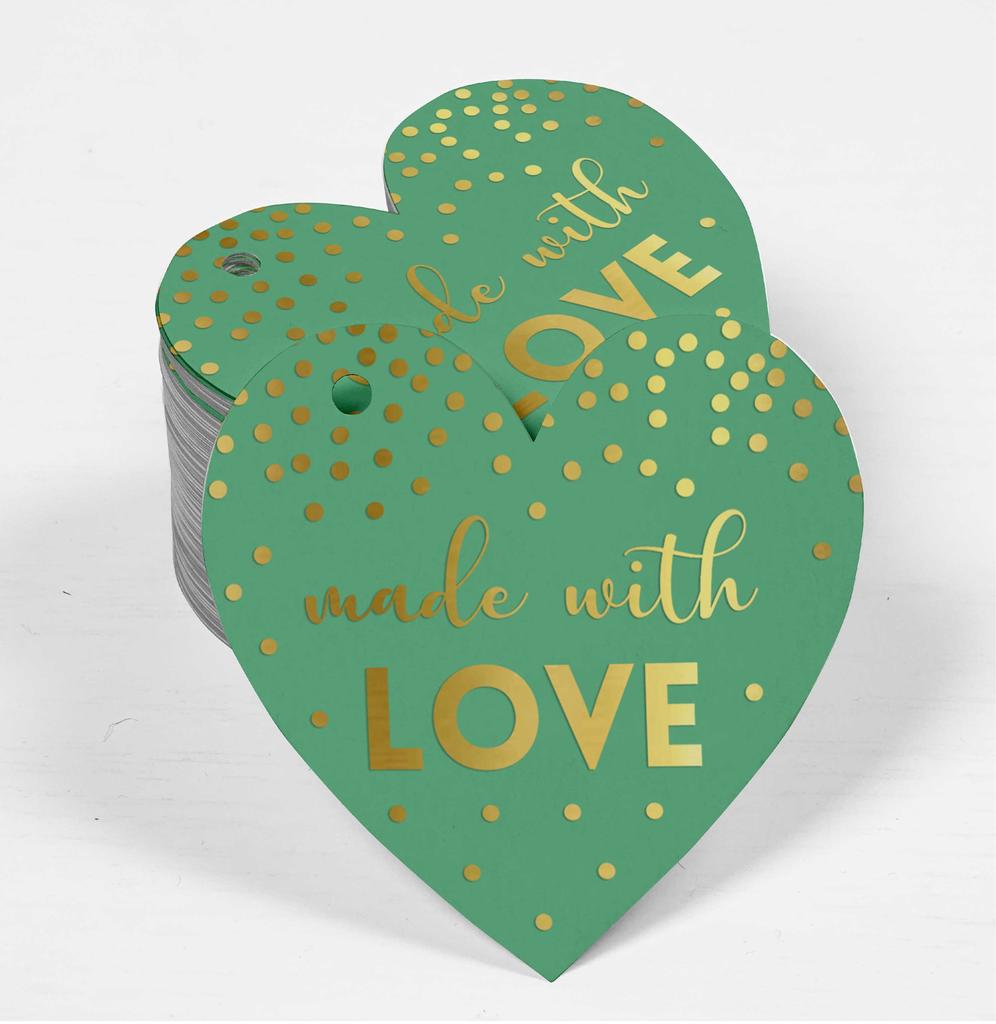 Inkdotpot Gold Foil Paper Hang Tags Made With Love Wedding Favor Tags 100