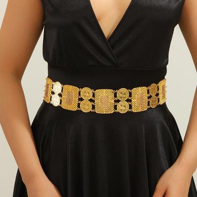 Moroccan-Style Bride Belt Jewelry Chain Metal Hollowed-Out Geometric Pattern Vintage Wedding Dress Performance Belt