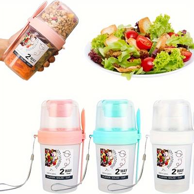 Salad Shaker Plastic Health Salad Container with Fork Picnic Lunch Breakfast Salad Cup Salad Cup with Lid Outdoor Use Lightweight Salad Cup