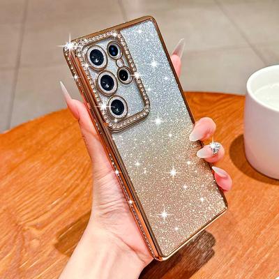 Bling Glitzer Gradient Diamant Hülle Für Samsung Galaxy S26 S2 S24 S23 Ultra Transparent Beschichtete Hülle Für Samsung S26