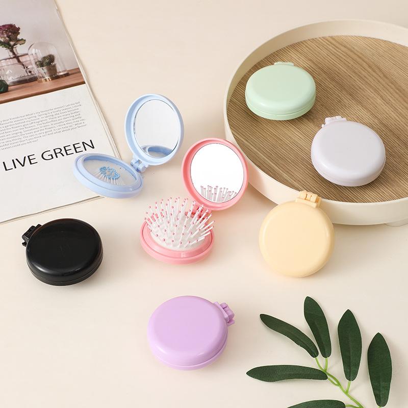 Mini folding hair brush head airbag hair comb anti-static styling accessories portable travel hair brush comb