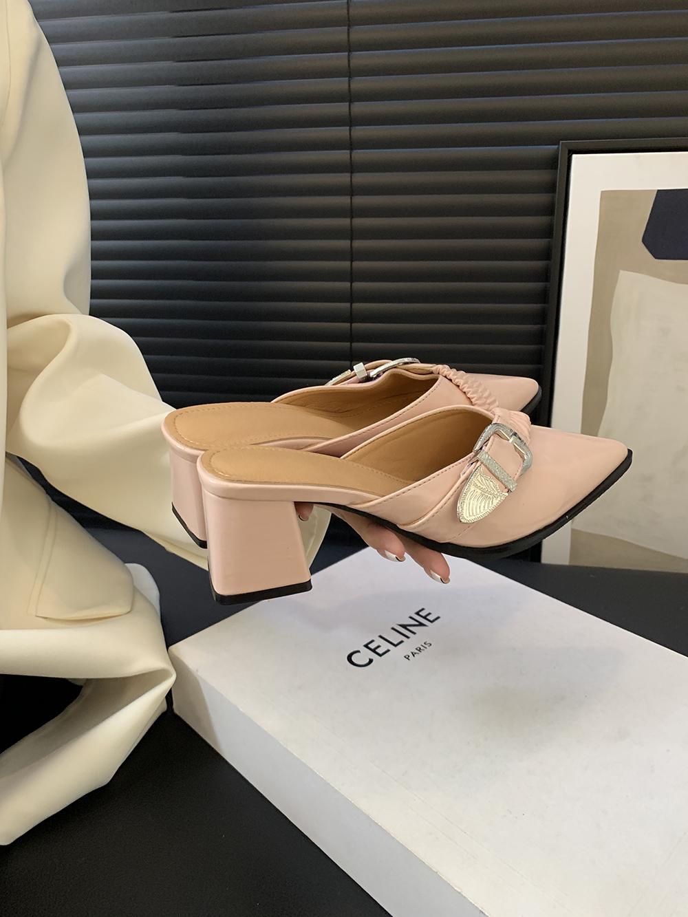 модные туфли с острым носком женские туфли-лодочки туфли на толстом высоком каблуке — фото 9