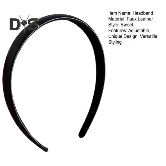 Adjustable Golden Headband Faux Leather Wrapped Thin Hair Hoop Luxurious Finish Satin Material Weddings Hairband