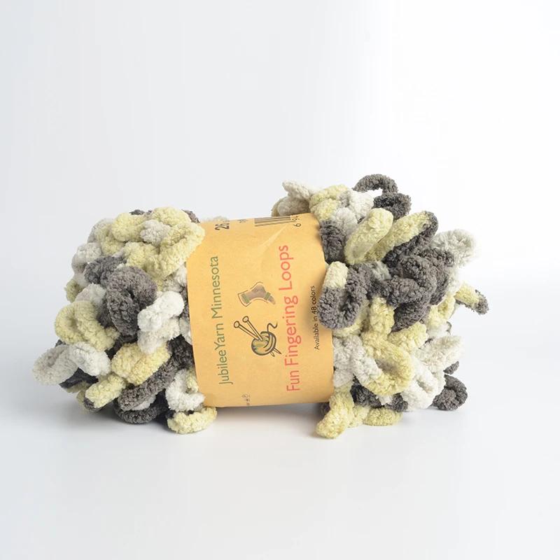 500g/Lot Hand Knitting Finger Loop Yarn Crochet Super Warm Puffy Circle Cotton Braided Rope Puffy Smart Polyester Sock Toy