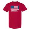 Cricket USA Flag Bat T-Shirt - Cardinal