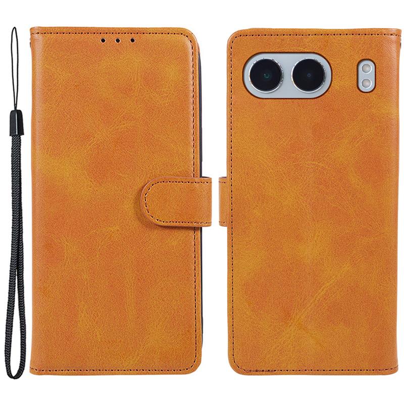 For OnePlus Nord 4 Case Card Holder Wallet PU Leather Phone Cover Calf Texture Wrist Strap