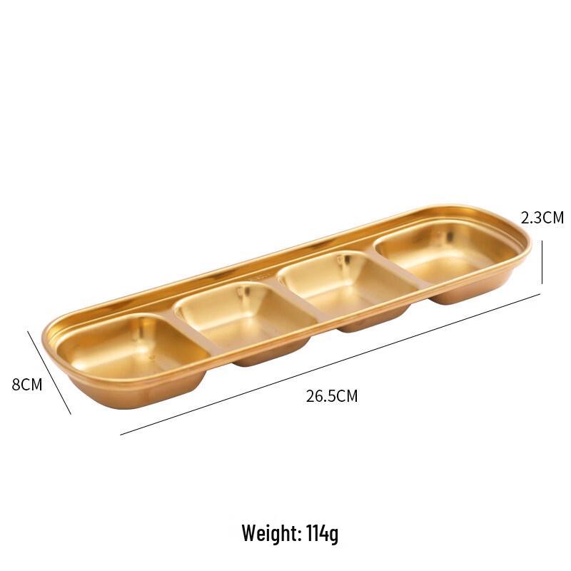 Tian Yajing 304 Stainless Steel Korean Style 4-Compartment Dipping Dish