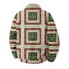Men's Corduroy Collared Jacket Loose Fit Long Sleeve Casual Top with Christmas Print for Fall and Winter