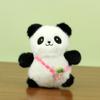 Adorable Plush Panda Keychain Doll For Couples With Colorful Floral Accents 12cm